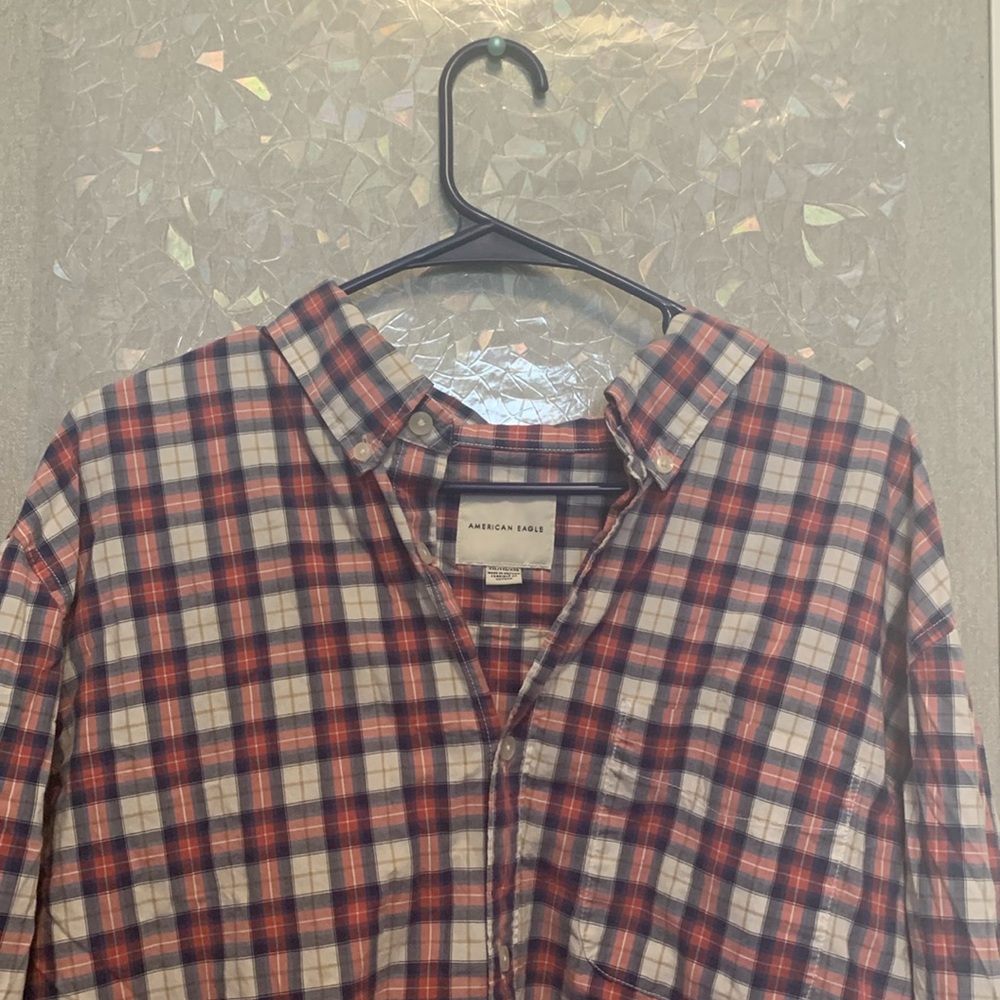 American Eagle Athletic Fit Flannel Shirt LS Plaid Size XXL Men's